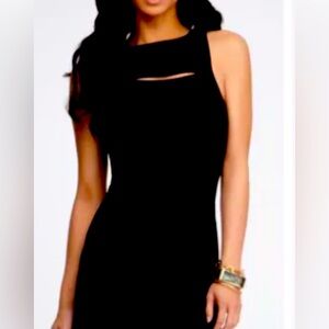 BEBE BLACK Bandage Peek-a-Boo Bodycon Mini Dress w/Back zip closure Size XS